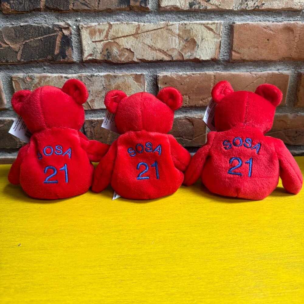 Lot of 3 Sammy Sosa Salvino's Bamm Beanos Beanie Babies MLB Vintage 1998 NWT